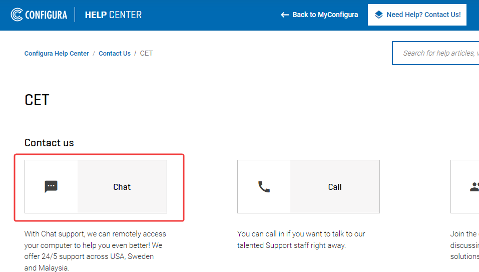 Contacting Support Configura Help Center
