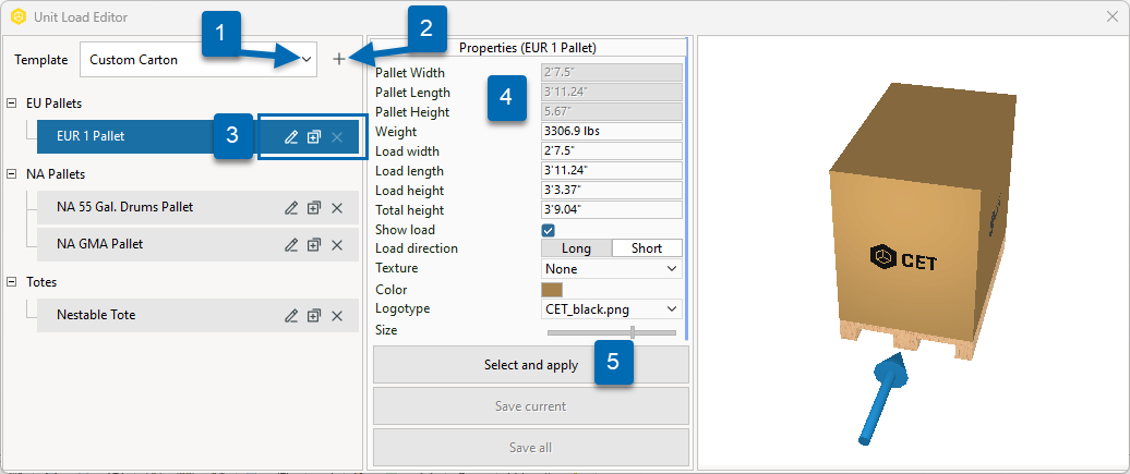 Unit Load Editor – Configura Help Center