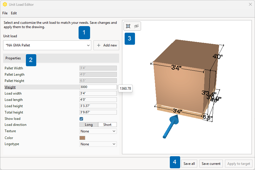 Unit Load Editor – Configura Help Center