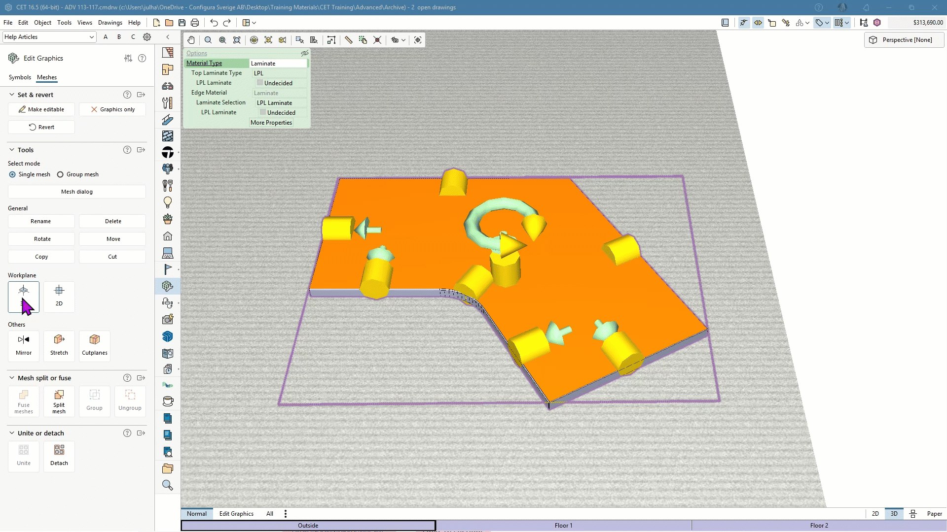 Edit Graphics Meshes Rotate Workplane 3D.gif