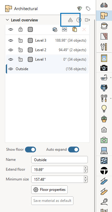 Level categorization button in Architecture tab.jpg